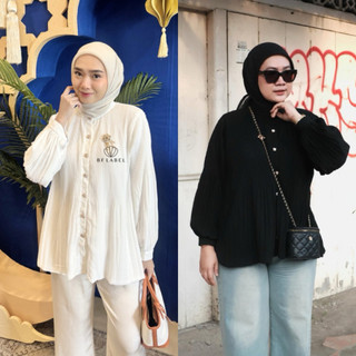 BF Label - NAURA BLOUSE | Pleated Shirt Atasan Plisket Wanita Premium | Lebaran Idul Fitri