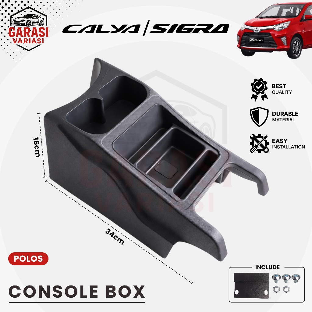 กล่องคอนโซล Calya Sigra Black Console Box Center Car Console Box