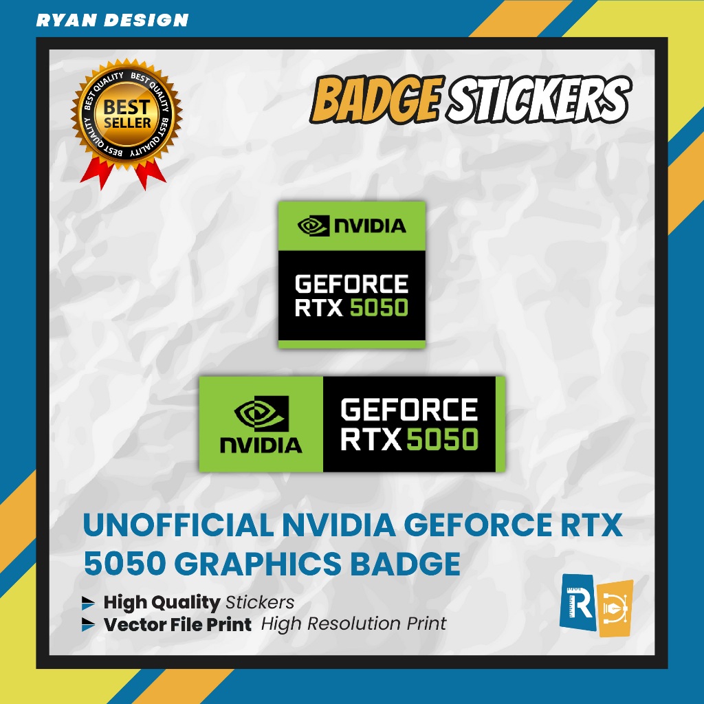 Nvidia Geforce RTX 5050 ป้ายสติ๊กเกอร์โลโก้โฮโลแกรม (Unofficial)