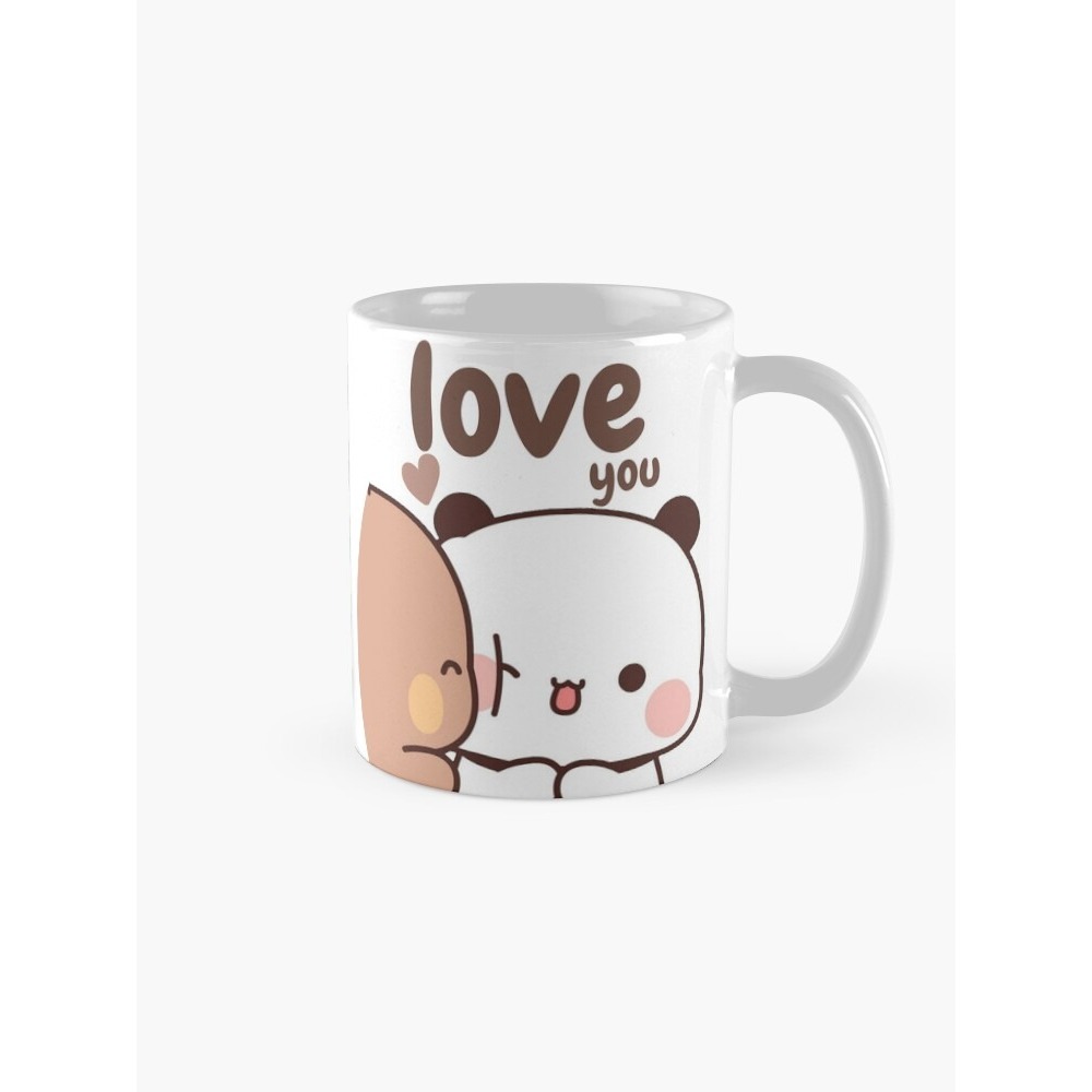 I Love You Panda Bear True Love BUBU DUDU คู่ Goma แก้วกาแฟพีชน้ําตาล