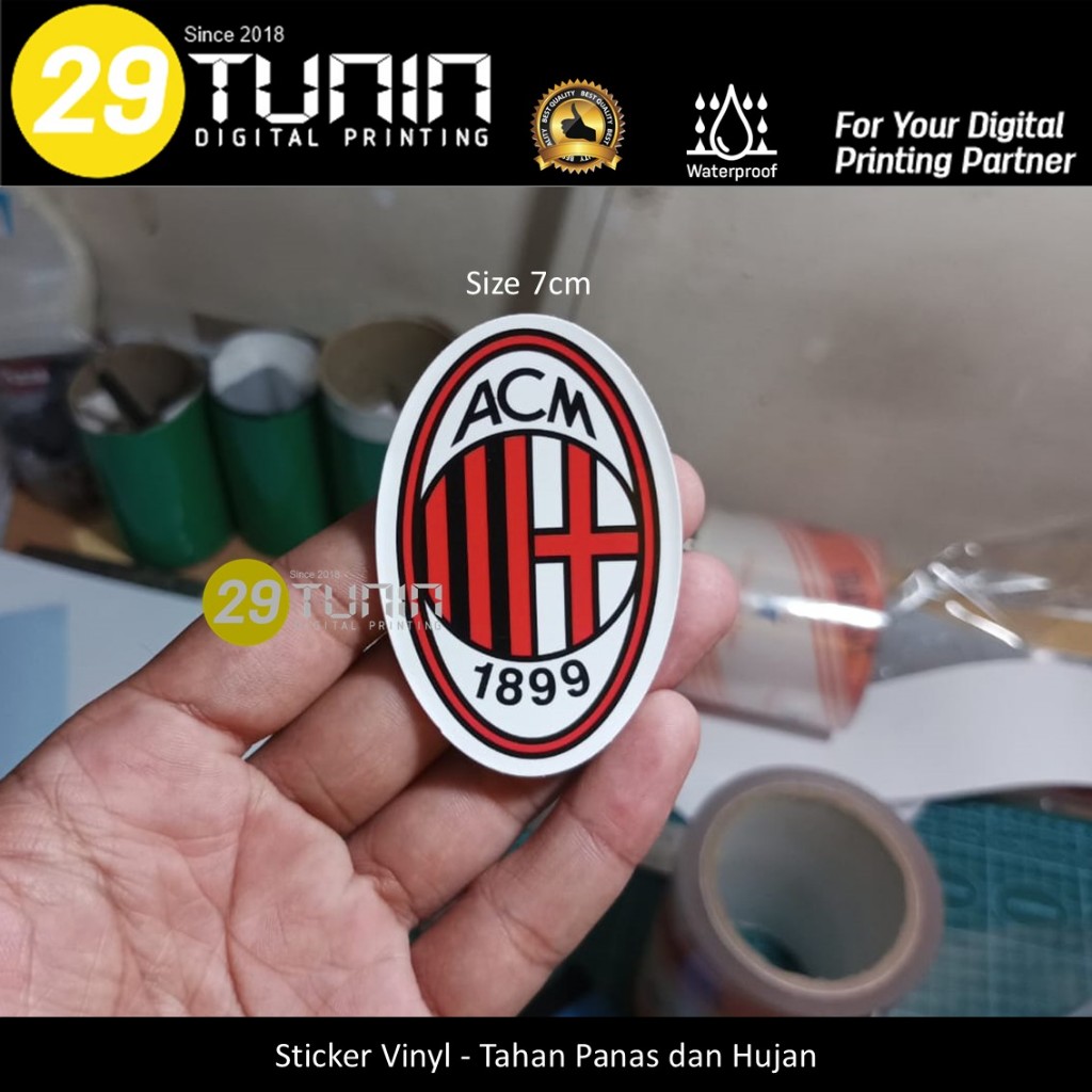 สติ๊กเกอร์ไวนิล - สโมสรฟุตบอล ACMILAN กันน้ํา