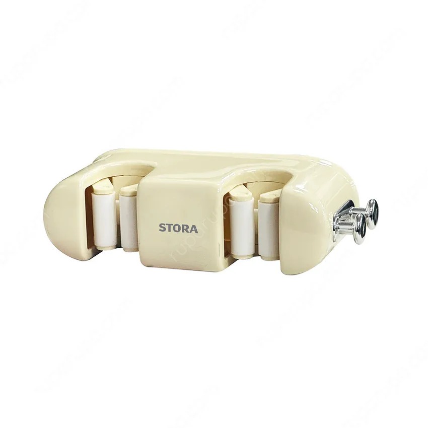 GANTUNGAN AZKO Stora Broom & Mop Organizer Hanger 2 Hooks - สีเบจครีม