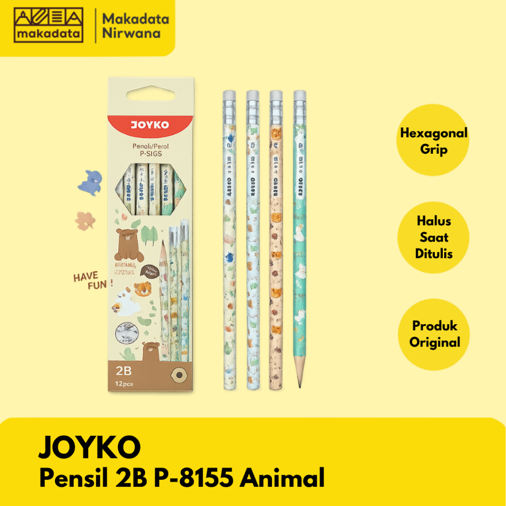JOYKO PENCIL / PENCIL 2B P-8155 ANIMAL (1 PACK)