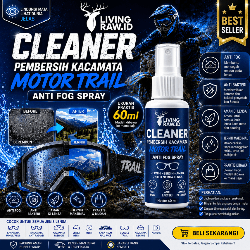 ANTIFOG ANTI-FOG GLASSES CLEANER MotorCross Motor Tril Livingraw.id