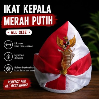 IKAT KEPALA MERAH PUTIH/BANDO BLANGKON UNTUK ANAK DAN DEWASA