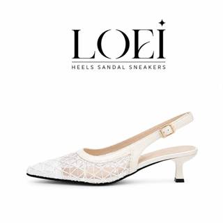 LOEI Naeri Slingback Pointed Heels Rajut Transparan – Elegan dan Anggun 5718