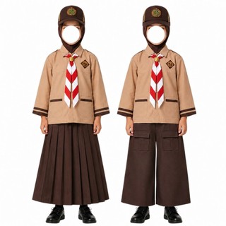 Seragam sekolah pramuka siaga panjang pramuka kulot & rok rempel putri SD/ setelan pramuka siaga/ baju pramuka siaga putri cewe/kulot pramuka/ rok pramuka sd/ setelan pramuka siaga panjang/ setelan siaga rok panjang/ baju pramuka SD siaga kulot pramuka