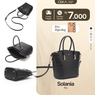 [FREE PAPERBAG] CEKA Tas Selempang Wanita Solania Sling Bag Hand Bag Wanita Croco Pesta Kondangan Korea Kekinian