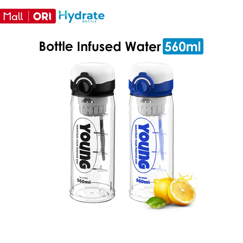 HYDRATE Infused Water Drinking Bottle 560ml Fruit Water Infusion Bottle ล่าสุดกีฬา Tumbler YH-8043