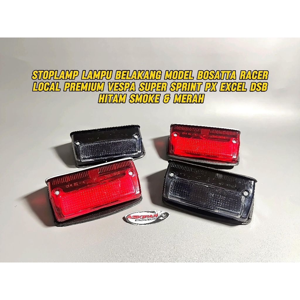 MERAH STOPLAMP REAR LIGHT MODEL BOSATA RACER LOCAL PREMIUM VESPA SUPER SPRINT PX EXCEL ETC. สีดํา ควัน & สีแดง. STOPLAMP ชุดสมบูรณ์พร้อมหลอดไฟ
บริษัทที่ดี 
สว่าง สว่าง สว่าง สว่าง 

เอวาลักษณ์สีแดงและสีดํา SUITABLE สําหรับ VESPA RACING LOOK