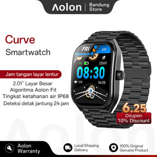 AOLON Curve Smartwatch Jam tangan pintar Original Bluetooth Call Heart Rate Blood Oxygen Anti Air Sleeping Monitoring Custom Wallpaper Health Wanita Pria Wanita