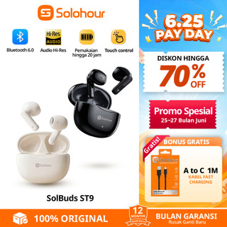 Solohour ST9 TWS Wireless Earphone Airbuds New ST9 Original BT 6.0 True Wireless Headset Bluetooth Earbuds IPX4 WaterProof