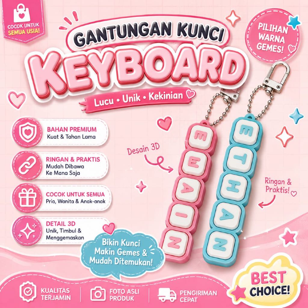 Clicker Keychain Custom Name - คีย์บอร์ดเชิงกล Fidget