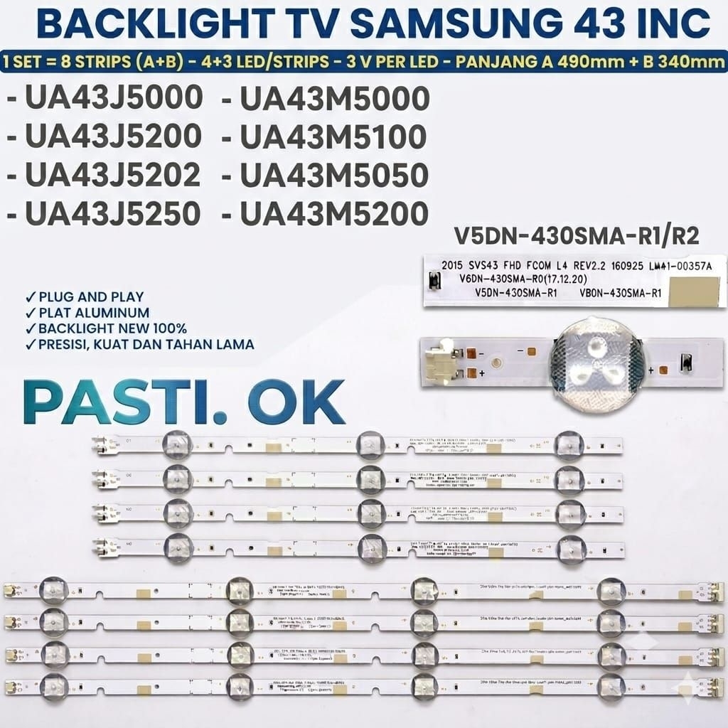 SAMSUNG TV BACKLIGHT UA43M5000 UA43M5200 UA43M50 UA43J5000 UA43M5100 UA43J5020 UA43J50 UA43J5200 UA 