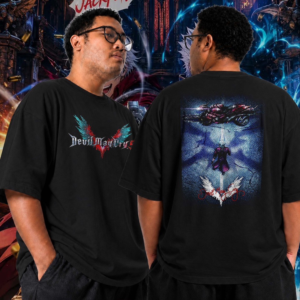 DmC 5 Mens Distro เสื้อยืด - เกม Devil May Cry EPISENTRUMNEX เสื้อยืดสีดํา Combed 24s