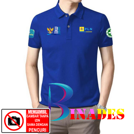 ขาย เสื้อยืดคอปกโปโล เสื้อยืดคอปก โลโก้ PLN MOBILE BUMN และโลโก้เล่มแรกเพื่อความปลอดภัย การพิมพ์ดิจิ