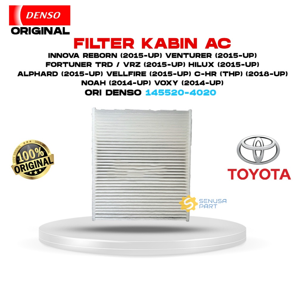 ไส้กรองอากาศห้องโดยสาร Denso ดั้งเดิม/ไส้กรอง Denso Innova Fortuner AC ดั้งเดิม 145520-4020