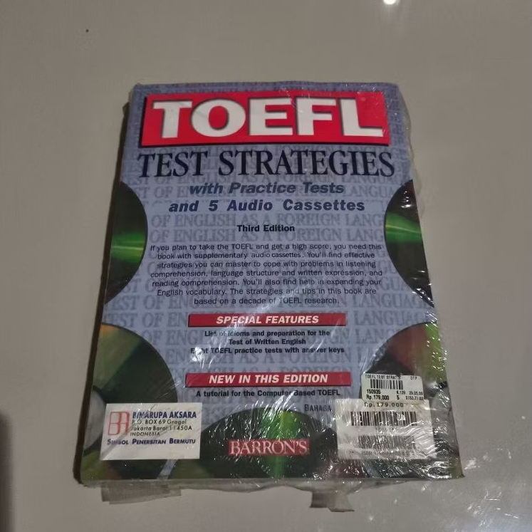 กลยุทธ์ทดสอบ TOEFL พร้อมการทดสอบฝึกซ้อมและเทปคาสเซ็ตเสียง 5 ตัว ของ Barron