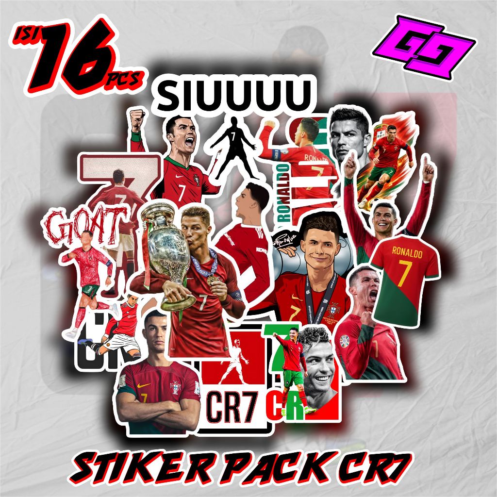 P7 สติ๊กเกอร์แพ็ค CRISTIANO RONALDO CR7 VIRAL STICKER PACK CR7 GOAT CRISTIANO RONALDO ใหม่ล่าสุด COO