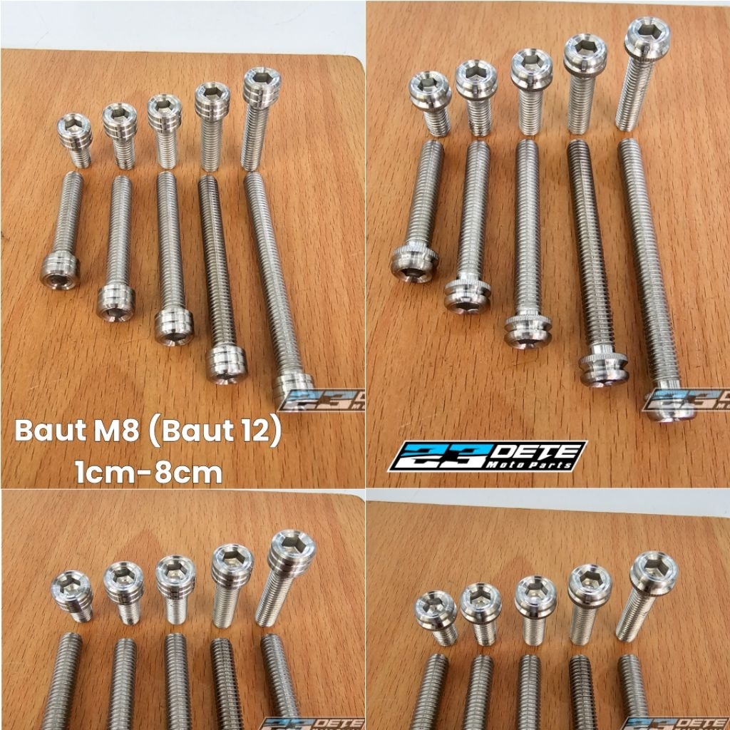 สแตนเลส L Bolt M8 (เกลียว 12) 1.5 ซม. 2 ซม. 2.5 ซม. 3 ซม. 3.5 ซม. 4 ซม. 5 ซม. 6 ซม. 7 ซม. 8x15 M8x20