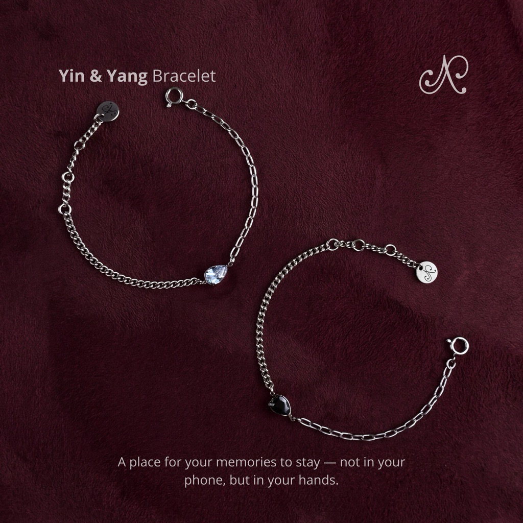 Soulmate archive - Yin & Yang Bracelet / สร้อยข้อมือคู่ โซ่สแตนเลสป้องกันสนิม
