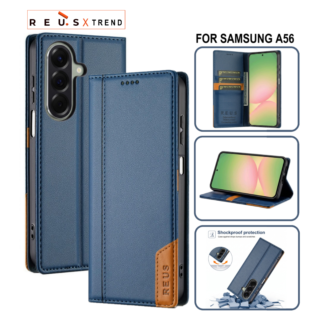 REUS เคสหนัง Samsung A56 Flip Cover Wallet Card Slot Luxury Premium เคสกันกระแทก