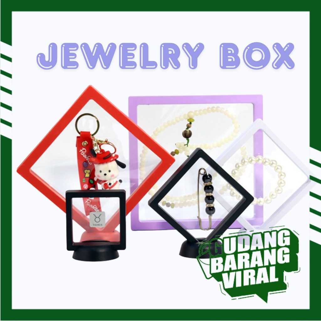 GBV กล่องเครื่องประดับกรอบกล่องโปร่งใสป้องกันฝุ่นกล่องเก็บเครื่องประดับสร้อยข้อมือแหวนสร้อยคอผู้ถืออ