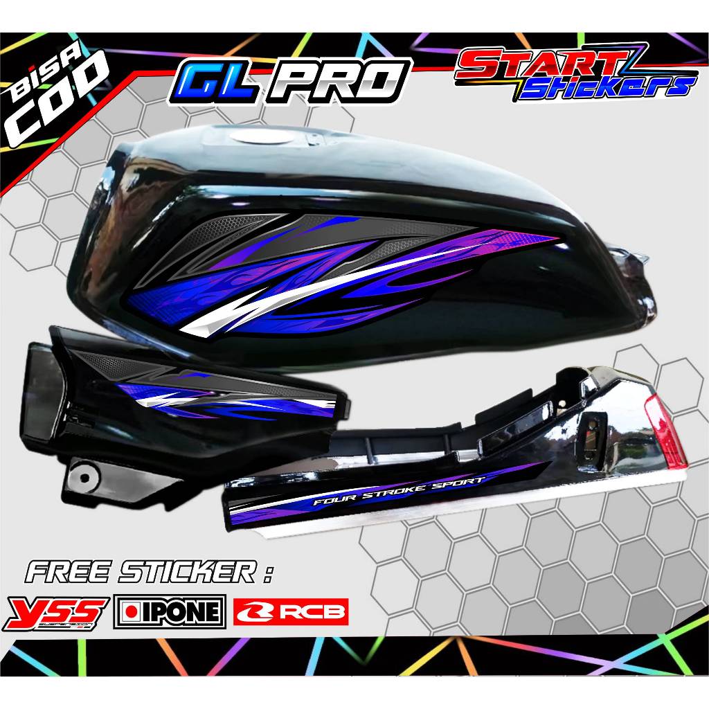 HONDA GL PRO THUNDER FIRE VARIATION STRIPING / GL PRO MOTORCYCLE VARIATION STICKER LIST