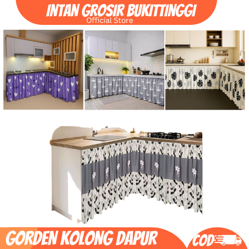 Minimalist Kitchen Under-Door Curtains - Kitchen Under-Table Covering Curtains for Neat & Aesthetic