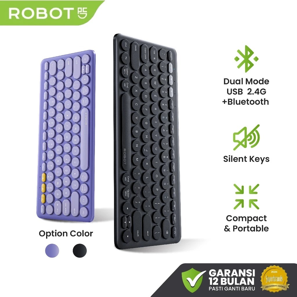 ROBOT KB40 Slim Portable Wireless Keyboard สีดํา