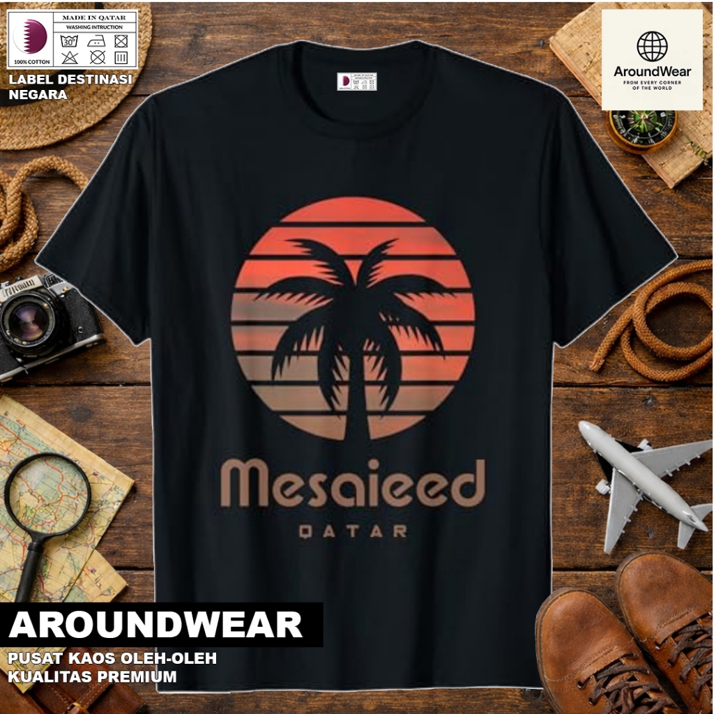 QATAR 6 SOUVENIR เสื้อยืด WITH A COUNTRY TAG, QATAR COTTON 30S, PREMIUM GIFT SOUVENIR