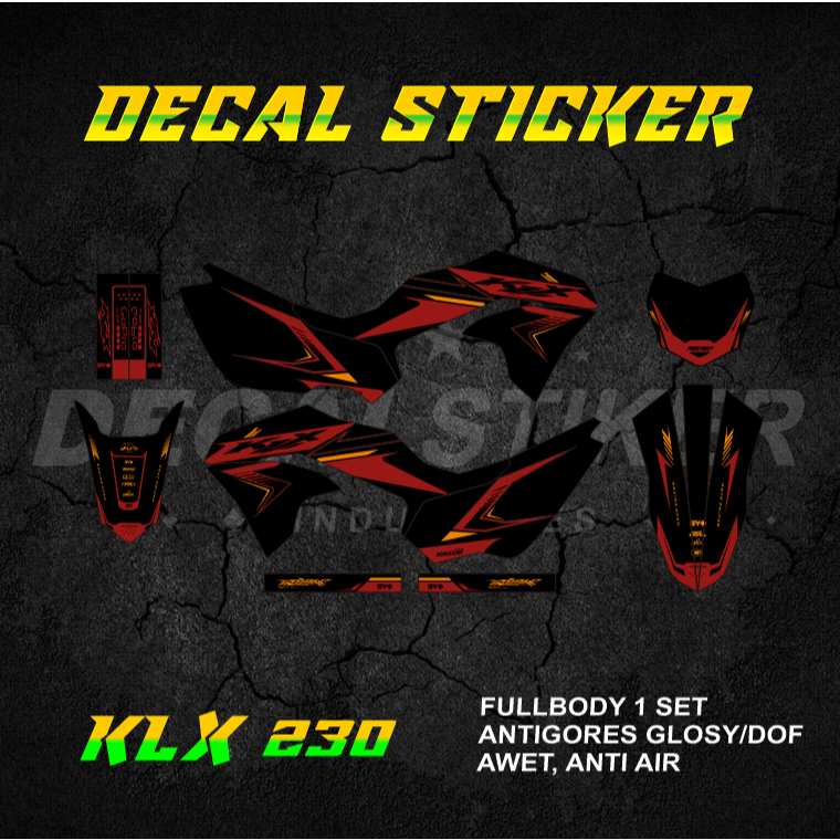 MERAH UNGU HIJAU DECAL STICKER KLX 230 R FULLBODY (015) DECAL STICKER LX S SE SM 2019 2020 2021 2022