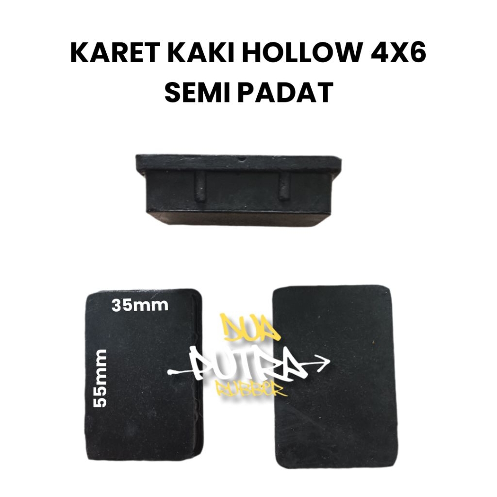 4X6 SEMI-SOLID HOLLOW RUBBER [35X55MM] HOLLOW TABLE RUBBER / CHAIR RUBBER