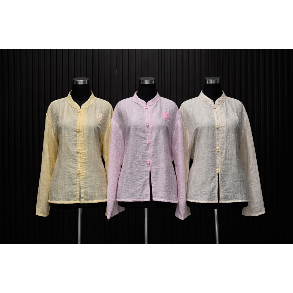 HL Aruna Blouse Sheer Floral- Blouse Raya Aruna