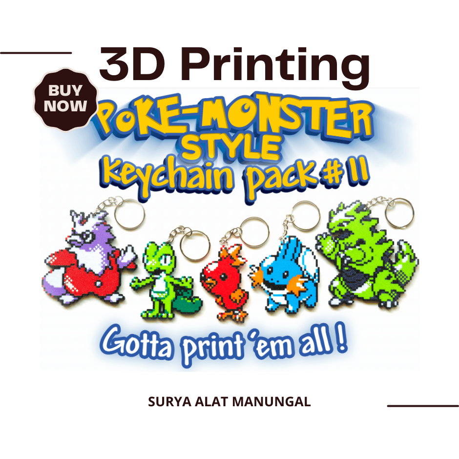 พวงกุญแจ Poke-monster แพ็ค 11 Treeko, Mudkip