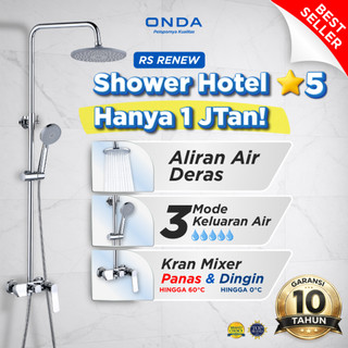 ONDA Rain Shower Set Kamar Mandi 3 in 1 RS RENEW Shower Tiang Komplit Kran Panas Dingin Anti Bocor