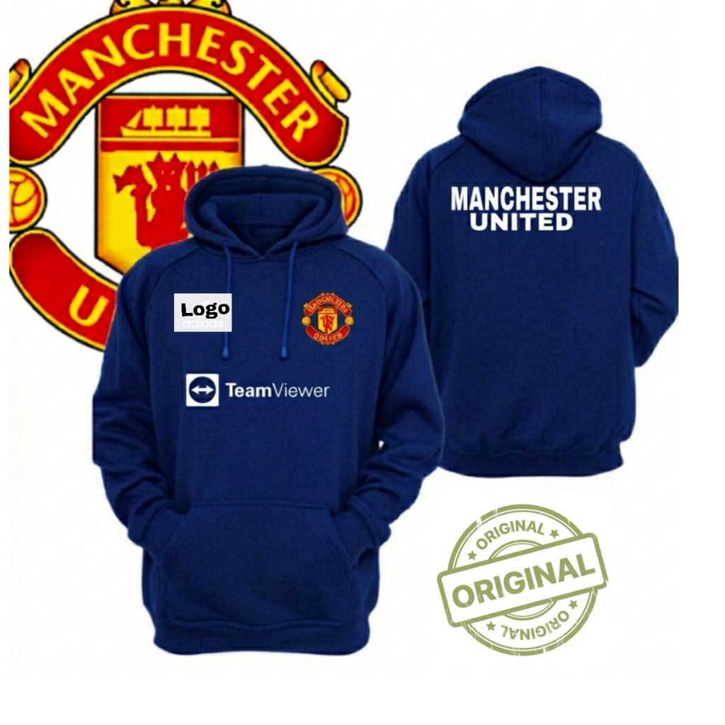 MERAH RED HOODIE JACKET FOOTBALL LOGO HOODIE SWETER FOOTBALL JACKET COOL FOOTBALL HOODIE SWETER