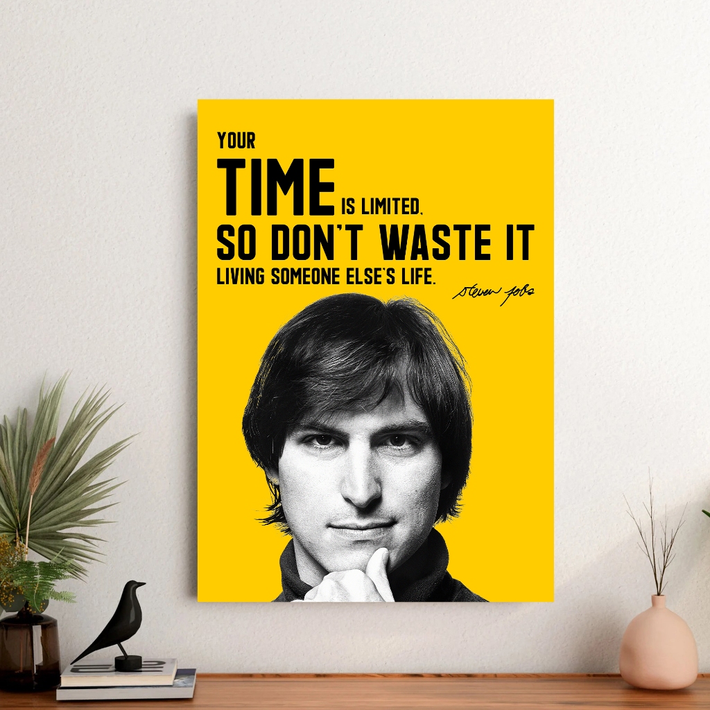 STEVE JOBS QUOTE 2 โปสเตอร์กรอบไม้ Wall Decor Wall DECORATION APPLE STEVE JOBS IPHONE