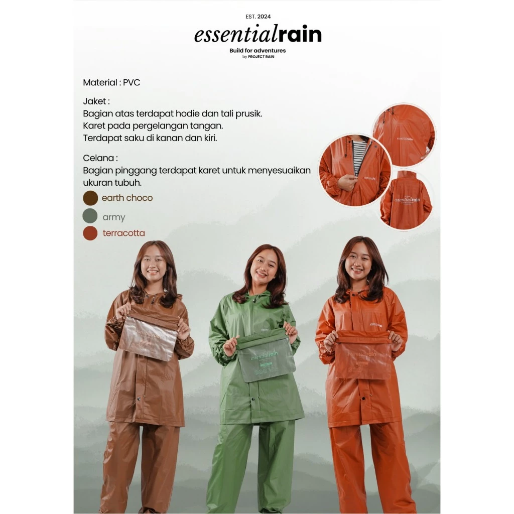 โครงการที่จําเป็นเสื้อกันฝนฝนชุดกันน้ําหนา| เสื้อกันฝนสุนทรียศาสตร์