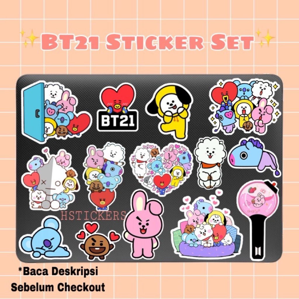 สติ๊กเกอร์ Bt21 (ตัดแล้ว) Cooky Mang Shooky Chimmy Koya RJ Tata