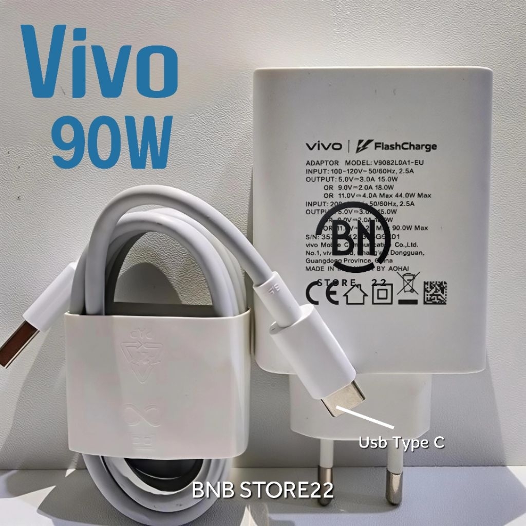 Vivo 90W Original Flash Charge Type C Charger 90 วัตต์ครบชุด