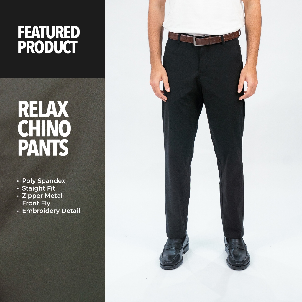 Erigo Relax Chino Pants Ronald Black - กางเกงขายาว Unisex Relax