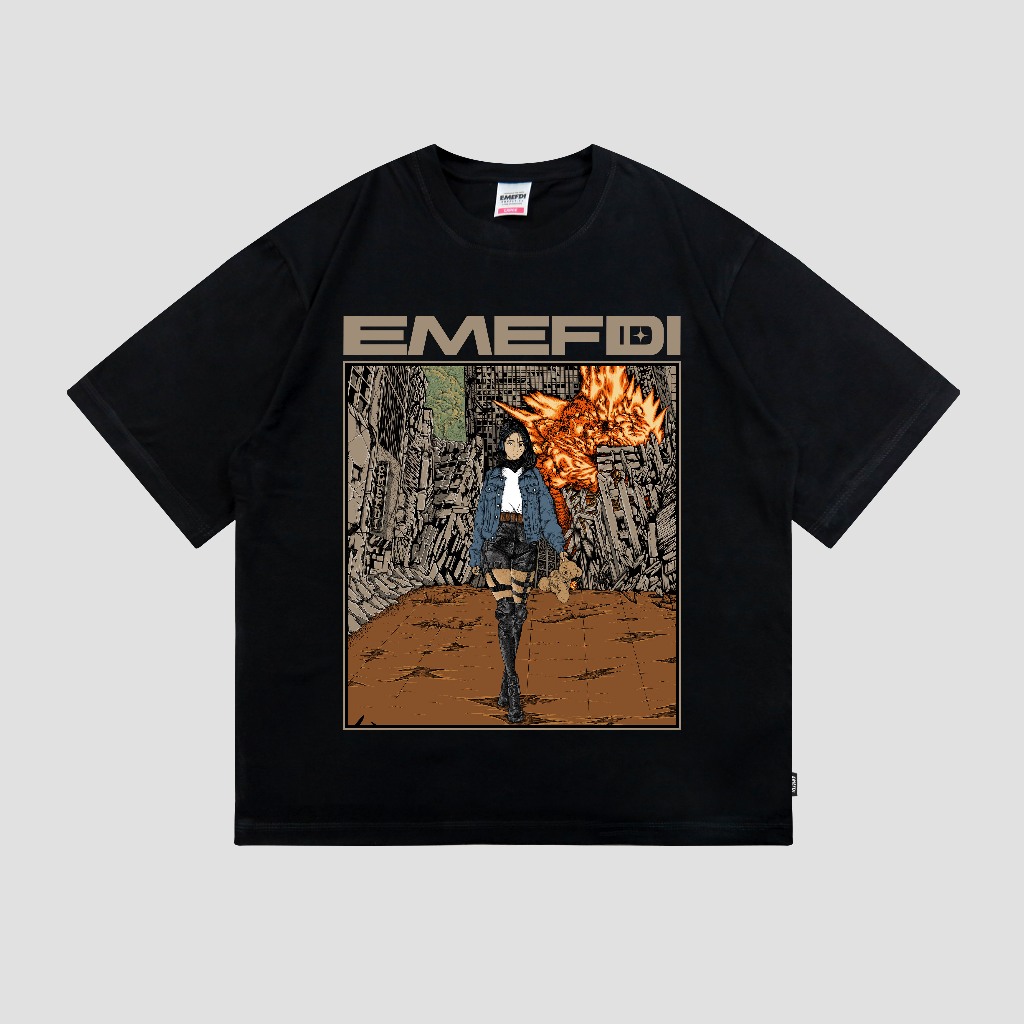 EMEFDI TSHIRT OVERSIZE รหัส BRAVE BLACK - COTTON TSHIRT OVERSIZE ORIGINAL