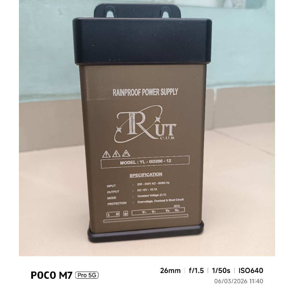 Outdoor Rain Proof DC 12v 200w RUT Adapter / พาวเวอร์ซัพพลาย