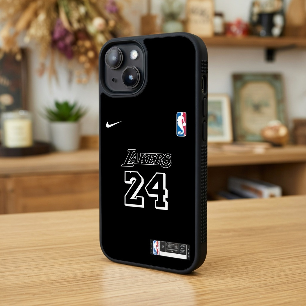 เคสไฮบริด iPhone 17 16 15 14 13 12 11 Pro Max Mini Plus X Xs Max XR Lakers Jersey DC18