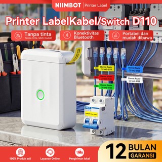 NIIMBOT D110 Printer Label Portabel untuk Menandai dan Klasifikasi Kabel Jaringan & Saklar Listrik, Mesin Cetak Stiker Nama Kabel dan Label Saklar