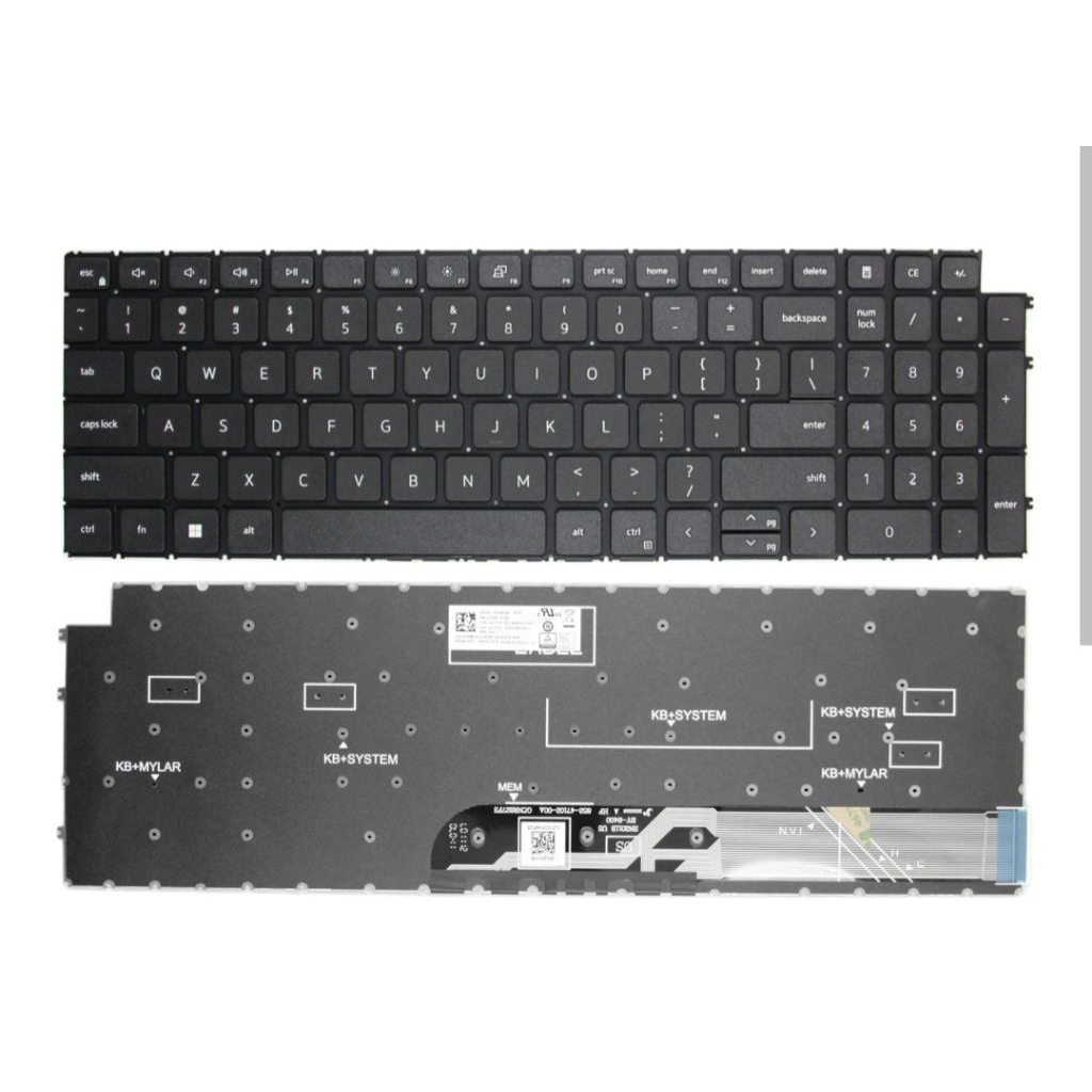Dell latitude 3520 3530 E3520 inspiron 15 3510 3511 3525 5510 5515 backlite แป้นพิมพ์สีดํา