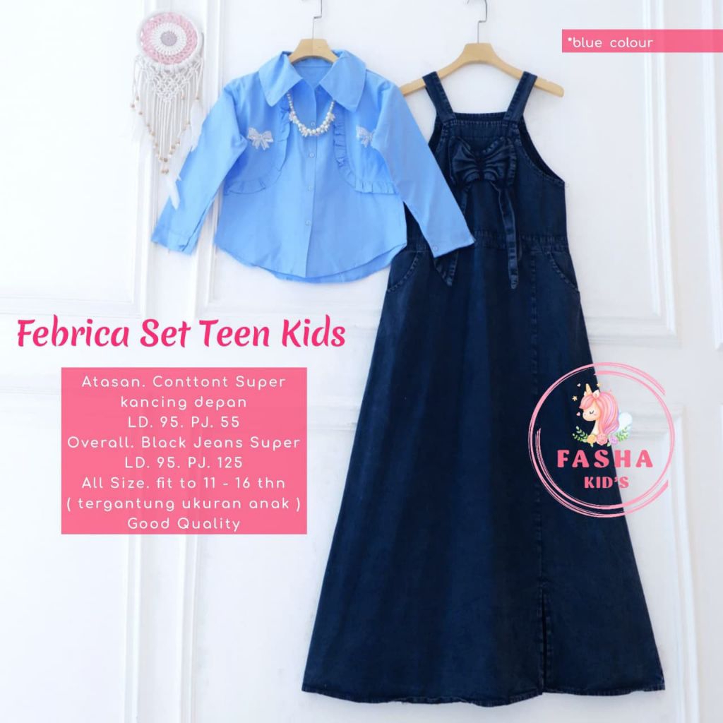 ต้นฉบับ 2IN1 SET OVERALL KIDS NABILA SET TEEN KIDS VOL 5 FEBRIA