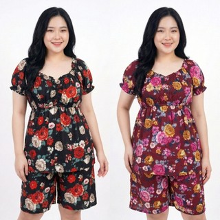 Setelan Jumbo LD 130 Model Casandra Motif Bunga