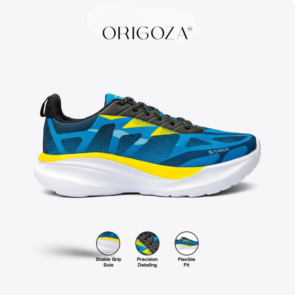 Fynix -SANKA BLUE BLUE - รองเท้าผ้าใบวิ่งกีฬาลําลองสําหรับผู้ชาย - กันลื่นที่สะดวกสบาย